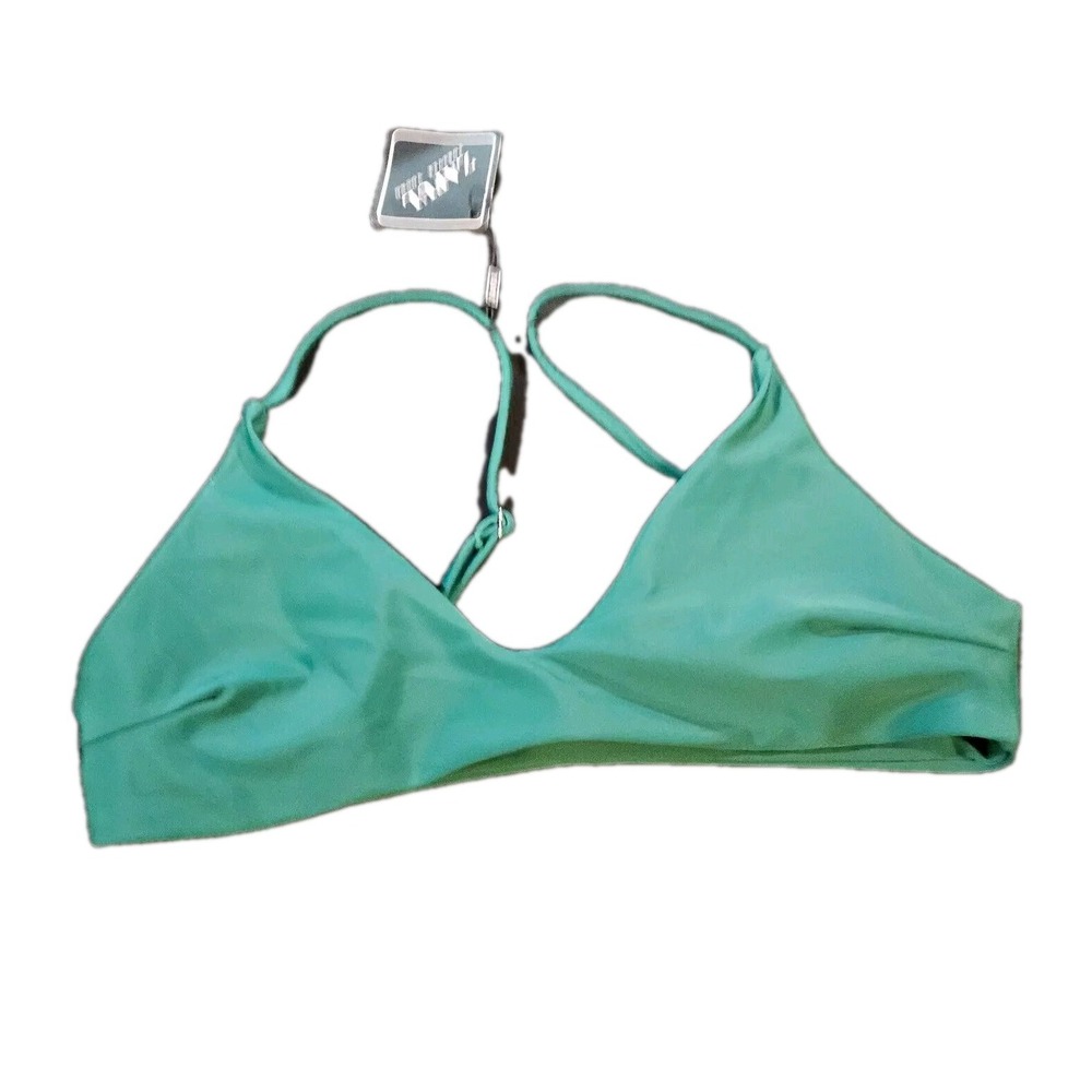 Zaful Swimsuit SZ M/6 Women Green Triangle Adjustable Bikini Top Beach,Lake,Pool